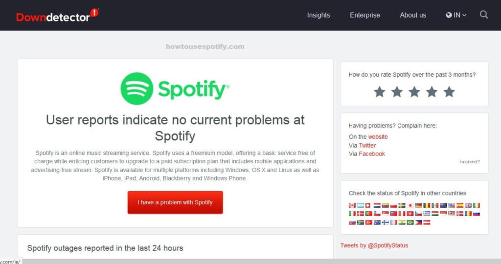 Check for a Spotify outage