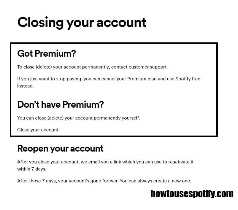 Spotify premium account can’t be deleted
