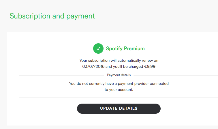 Renew Spotify Premium