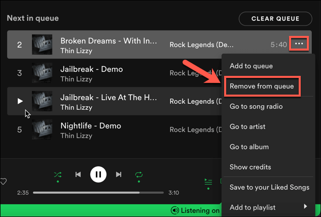 Remove Song from Queue